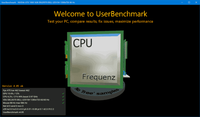 UserBenchmark(系统测试跑分软件) v5.0.2.0 便携版