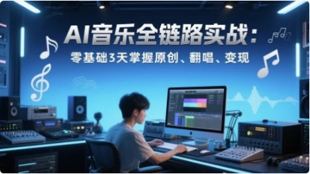 图片[1]-AI音乐全链路实战变现课：零基础3天掌握原创、翻唱、变现-酷软