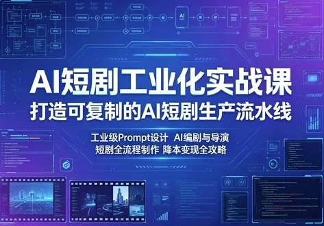图片[1]-AI短剧工业化实战课 打造可复制的AI短剧生产流水线-酷软
