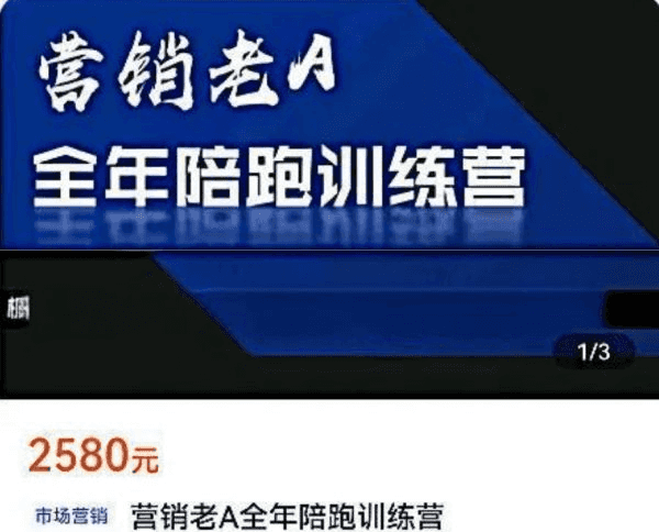 营销老A陪跑训练营，轻理论，重实战，轻概念，重本质 价值2580元