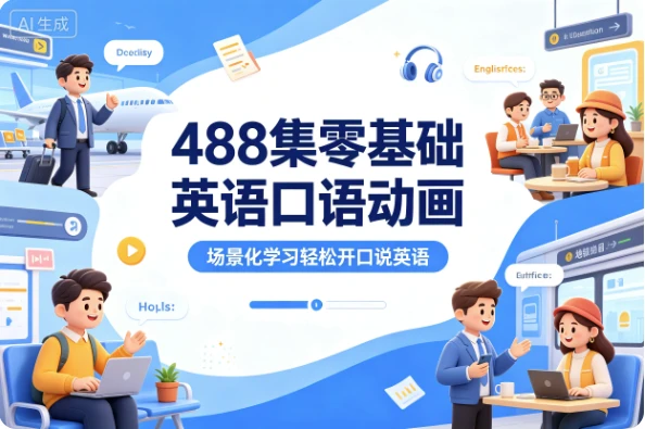 图片[1]-488集零基础英语口语动画，场景化学习轻松开口说英语-酷软