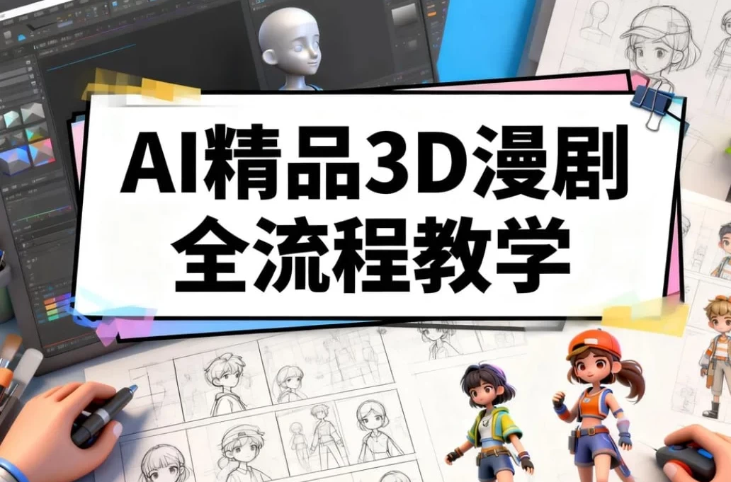 图片[1]-AI精品3D漫剧全流程教学，零基础轻松打造爆款动画短剧-酷软