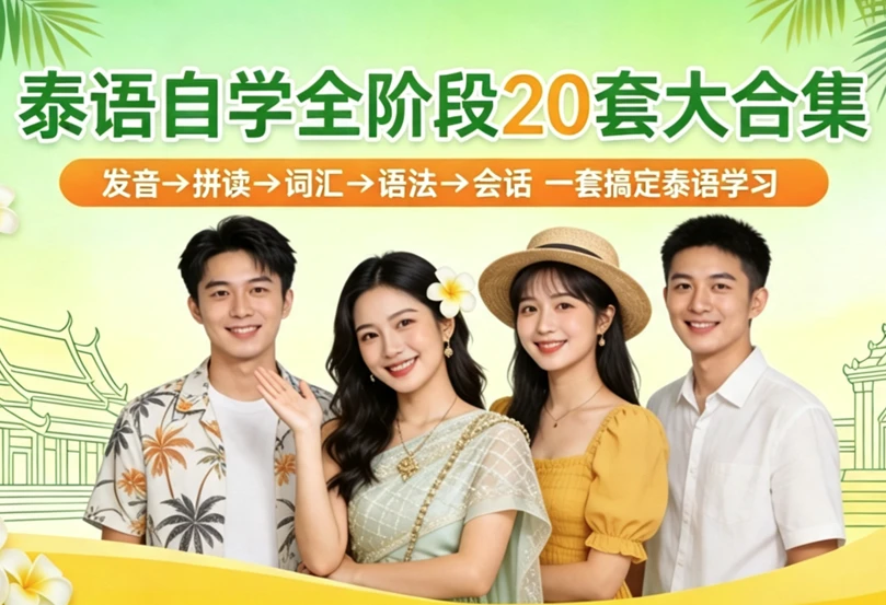 图片[1]-泰语自学全阶段20套大合集，发音→拼读→语法→会话全覆盖，自学党全阶段泰语学习必备-酷软