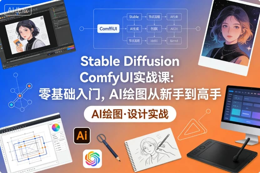 图片[1]-Stable Diffusion ComfyUI实战课 零基础入门，AI绘图从新手到高手-酷软