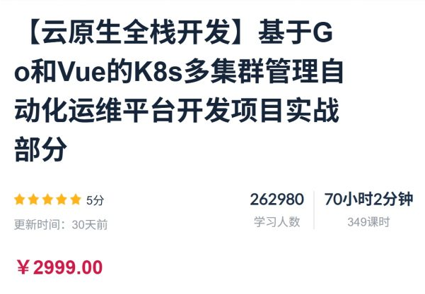 图片[1]-【云原生全栈开发】基于Go和Vue的K8s多集群管理自动化运维平台开发项目实战-酷软