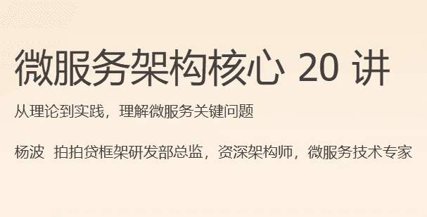 微服务架构核心 20 讲