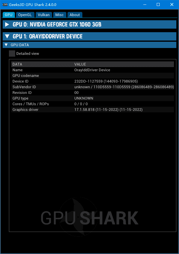 GPU Shark(显卡GPU监视工具) v2.6.0.0 绿色版
