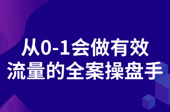 从0-1会做有效流量的全案操盘手