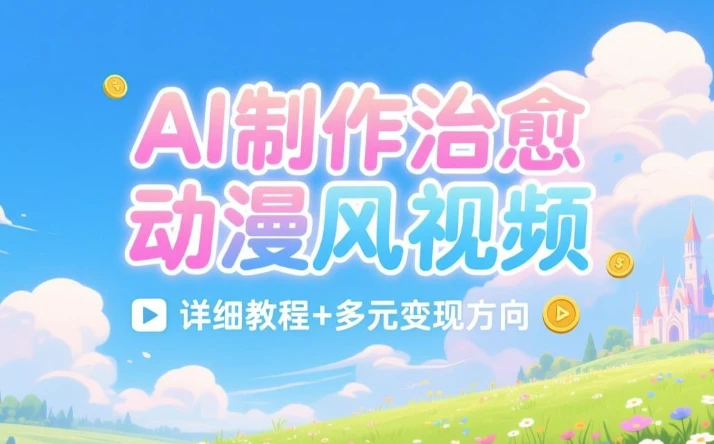 图片[1]-AI制作治愈动漫风视频，详细教程+多元变现方向-酷软